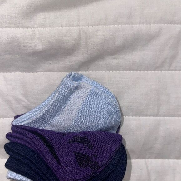 nicole miller Ladies 6 Pack No Show Ankle Socks Blue Navy Purple - Picture 6 of 9